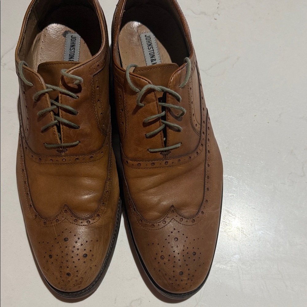 Johnston & Murphy Tan Leather Oxfords